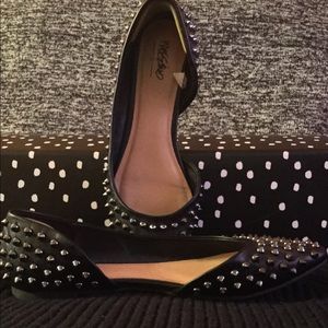 Studded  Black Flats